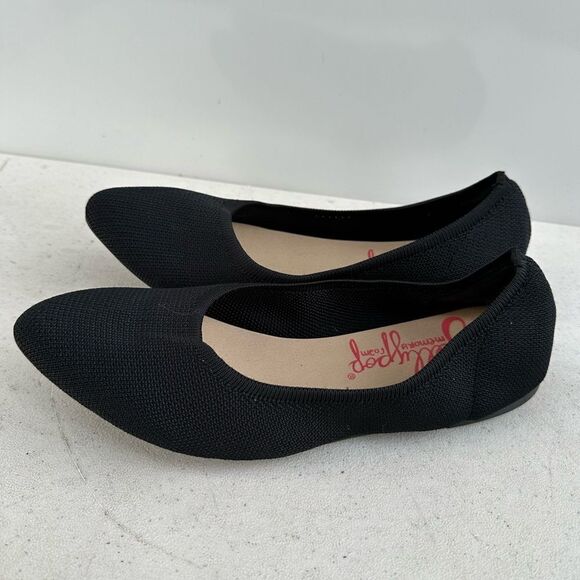 Jellypop Apex Memory Foam Knit Slip On Black Flats Ballet Womens Size 8,5M New - Picture 4 of 8